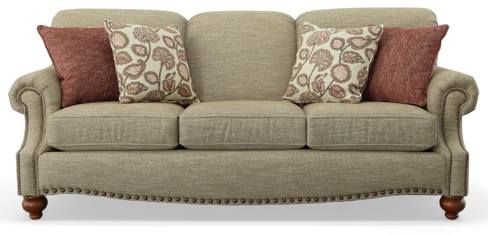 Bassett Hunt Club 269762157918M Traditional Sofa with Rolled Arms